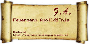 Feuermann Apollónia névjegykártya